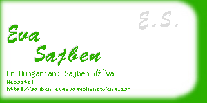 eva sajben business card